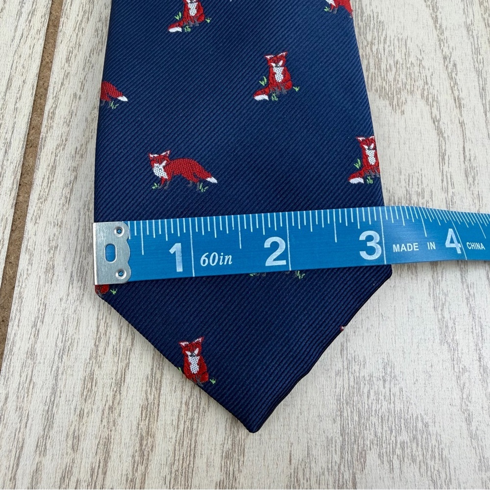 789 Club Room Men's Tie Ramsey Fox 410 Navy Blue $55 Polyester - Picture 2 of 5